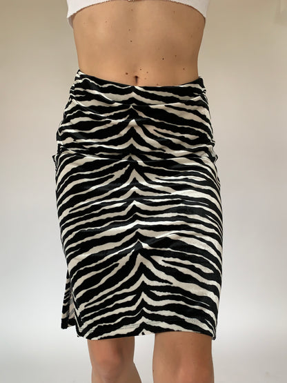Vintage 1990s Zebra Skirt