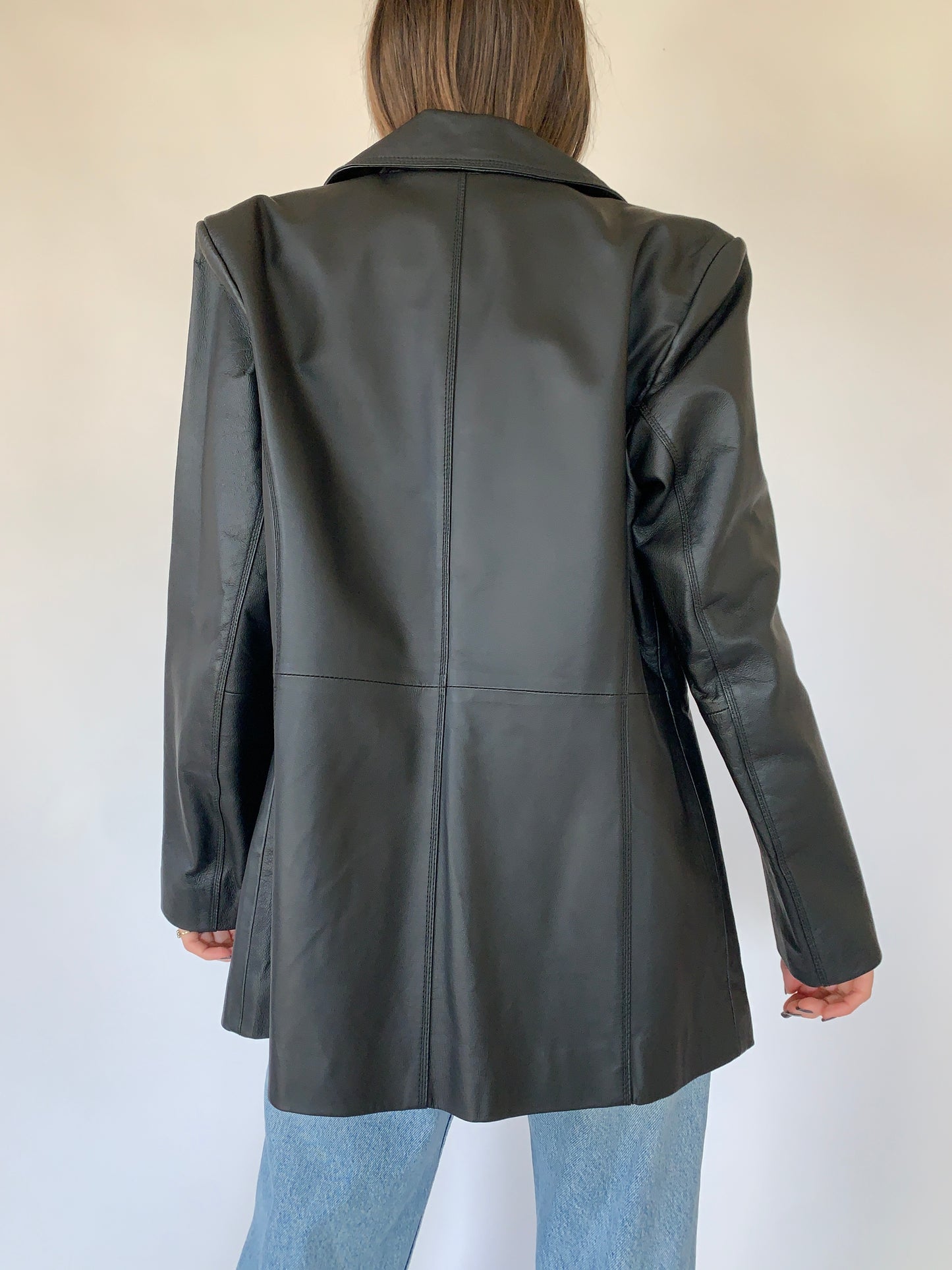 Vintage 1990s Leather Blazer