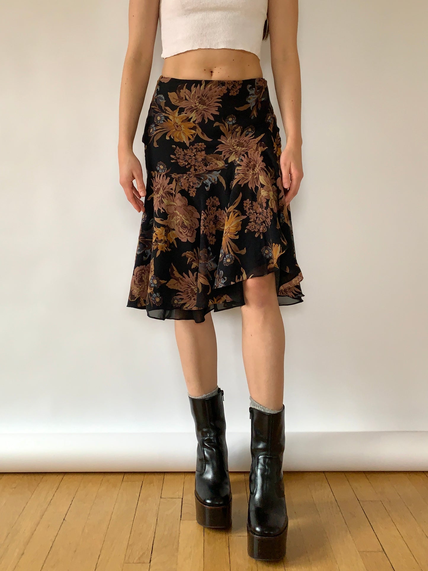 Y2K Silk Midi Skirt