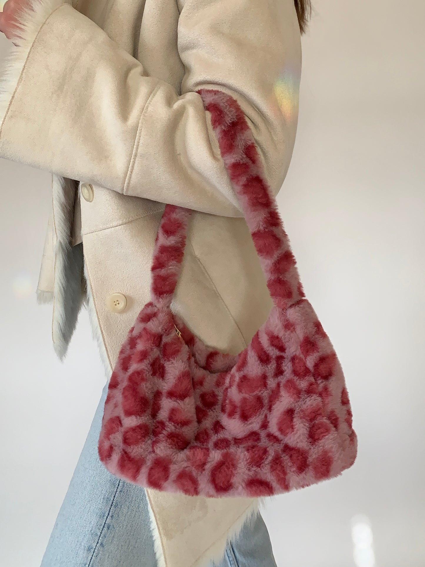 Fuzzy Leopard Purse