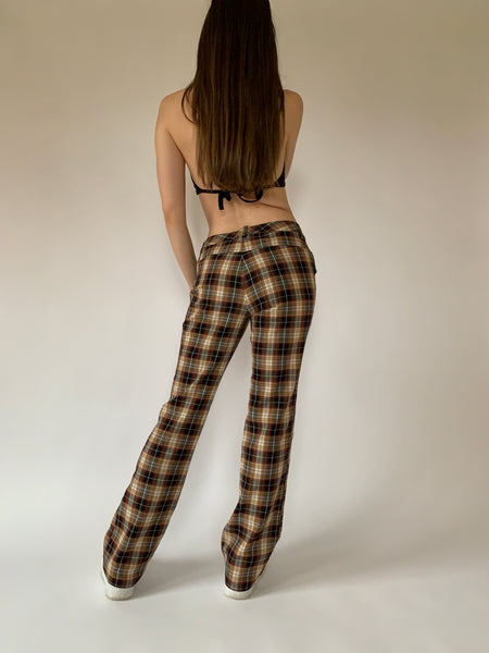 Y2K Plaid Flares