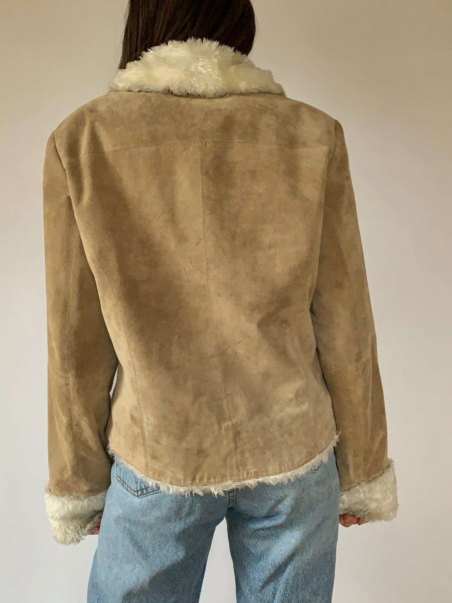 Vintage 1990s Faux Fur & Suede Jacket